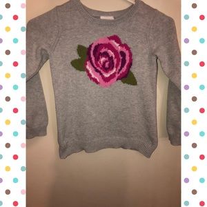 Rose Design Girls Sweater